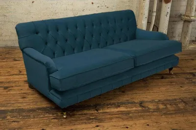 Produktbild von Blau Designer Sofa Couch Polster XXL 3 Sitzer Big Sofas Couchen Leder Textil