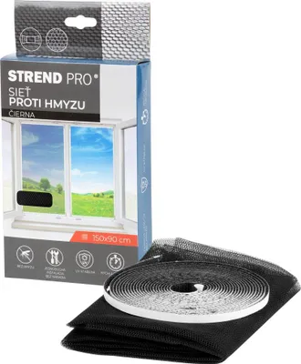 Obrázok produktu pre Mucholapka2 150x90 cm, proti hmyzu a komárom, na okná, čierna PE