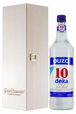 Produktbild von Ouzo Deka 10 mit Geschenk-Holzkiste