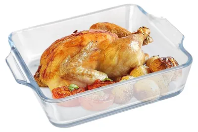 Immagine prodotto di Contenitore in vetro quadrato per sformati, capacità 0,8 litri, resistente al calore, adatto al forno e al microonde