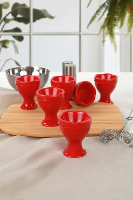 Zdjęcie produktu dla Hermia Concept, Angele- KRM1623, czerwony, kieliszek na jajko, 100% kamionka ceramiczna
