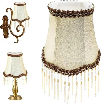 Produktbild von Allecto Plus – Lampenschirm-Set mit 70 Stück – Retro-Optik, Borstenmaterial – Abnehmbar – Passend für E14-Tischlampen – Vintage-Stil – Wohnzimmer – Arbeitszimmer