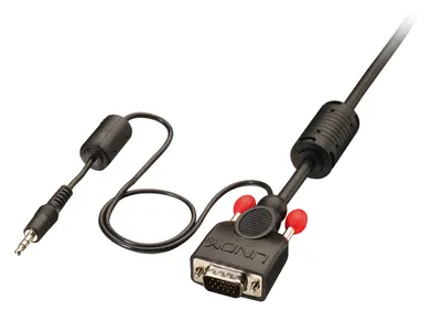 Produktbild von LINDY VGA&Audio Kabel M/M schwarz 10m HD15 M/M+ 3.5mm Stereo