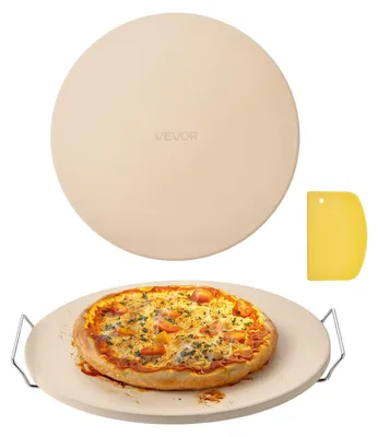 Immagine prodotto di VEVOR Pietra per Pizza, Pietra da Forno per Pizza Rotonda in Cordierite da 406 x 406 x 17 mm, Cordierite Resistente al Calore, per Forno da Cucina, Cottura di Pane, con Supporto Robusto