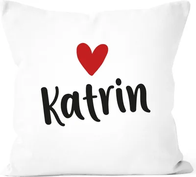 Produktbild von Kissen-Bezug mit Namen und Herz personalisierbares Motiv individuelles Geschenk Liebe beste Freundin SpecialMe® weiß unisize