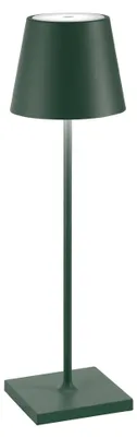 Produktbild von Zafferano Poldina Pro Dark Green LED-Tischlampe, wiederaufladbar und dimmbar, mit einer Akkulaufzeit von bis zu 12 Stunden.