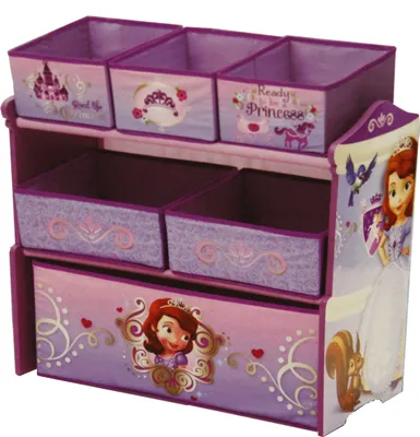 Produktbild von Disney Sofia Multi Toy Organizer für Spielzeug aus Holz mit Textilschubladen Aufbewahrungsbox mit Schubladen