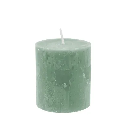 Produktbild von Stumpenkerze mint durchgefärbte Kerze aus Paraffinwachs Höhe 8cm