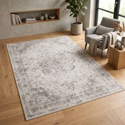 Produktbild von Carpetsale24 Waschbarer Teppich Vintage Kurzflor Teppich Wohnzimmer Schlafzimmer Orientalisches Design Pflegeleicht Grösse: 140x200 cm