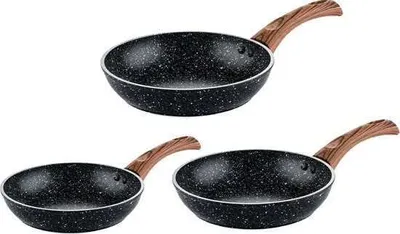 Produktbild von Westinghouse Pfannenset Marble Wood ø 20 + 24 + 28 cm - Induktion und alle anderen Wärmequellen