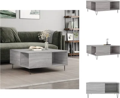 Produktbild von vidaXL Couchtisch Grau Sonoma 80x80x36,5 cm Holzwerkstoff - Couchtische