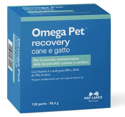 Obrázok produktu pre Omega Pet Recovery cane e gatto 120 kapsúl - na normálne udržanie funkčnosti kože pri šupinatení, lupinách, mastnej srsti a nepríjemnom zápachu kože