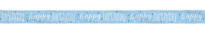 Produktbild von Banner blau & silber Happy Birthday