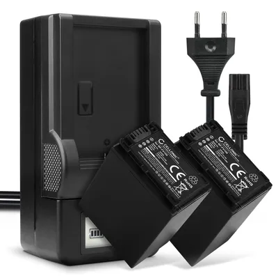 Image de CELLONIC 2x Batterie pour Appareil photo Compatible avec Sony FDR-AX33, HDR-CX250, HDR-CX270, NP-FV70 - (3300mAh, 7.4V) + Chargeur
