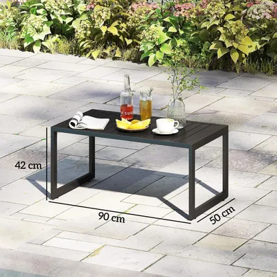 Immagine prodotto di Tavolo da giardino - Tavolo da balcone - Tavolo da terrazza - Tavolino - Piano del tavolo in alluminio - Alluminio resistente agli agenti atmosferici