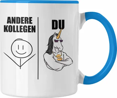 Produktbild von Trendation - Bester Kollege Tasse Geschenk Lieblingskollege mit Spruch Danke Lustig (Blau)