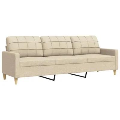 Zdjęcie produktu dla 3-osobowa sofa, kremowa, 210 cm, tapicerowana tkaniną