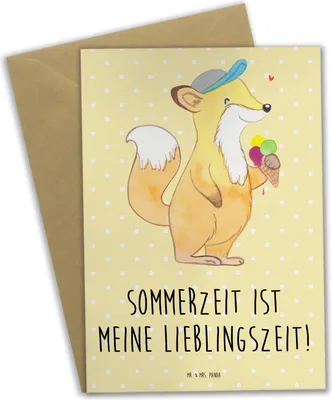 Produktbild von Mr. & Mrs. Panda Grußkarte Sommer Freude - Gelb Pastell - Geschenk, einladungskarten, Summer Feelings, sternenklare Nächte, Grußkarten, weihnachtskarten, Farben, Strand