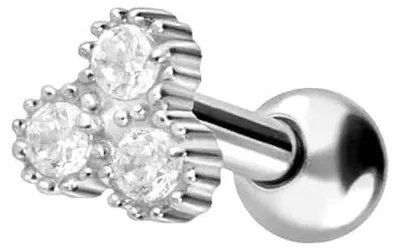 Produktbild von Ohrpiercing Chirurgenstahl Ohrpiercing 3 KRISTALLE