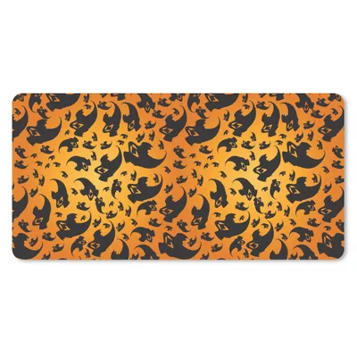 Produktbild von MuchoWow® Schreibtischunterlage Halloween - Orange - Muster 80x40 cm - XXL Mauspad - Gaming Mauspad
