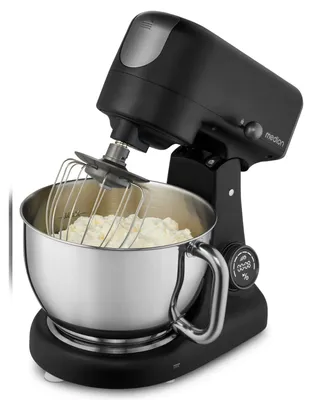 Produktbild von MEDION Küchenmaschine (Fleischwolf, 4,6 L Edelstahlschüssel, leiser Gleichstrommotor, 800 Watt,  Reiben Raspeln Schneiden, Digitales Sensor Touch Display, Knetmaschine, Teigmaschine, MD12600) schwarz
