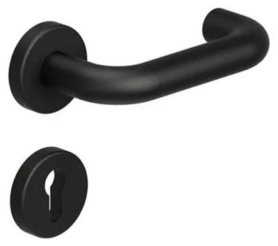 Produktbild von HEWI 111 Rosetten Türdrückergarnitur schwarz matt (Lochung: PZ) Lochung: PZ