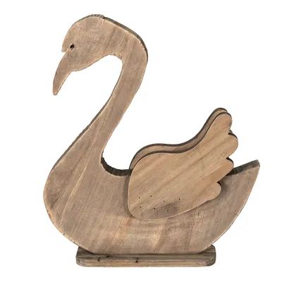 Obrázok produktu pre Clayre & Eef figúrka labuť 38x6x43 cm hnedé drevo