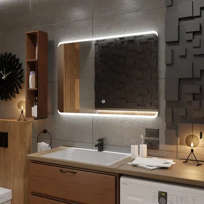 Obrázek produktu pro Koupelnové zrcadlo s LED osvětlením a dotykovým vypínačem - Modena - 60 cm, 50 cm