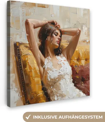Zdjęcie produktu dla MuchoWow® - Obraz na płótnie - Kobieta - Sztuka - Abstrakcja - Nowoczesny, fototapeta, dekoracja ścienna obrazy salon, 50x50cm