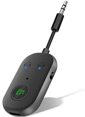 Immagine prodotto di Adattatore trasmettitore Bluetooth 5.3, dispositivo 2-in-1 Bluetooth (trasmettitore e ricevitore), con connettore AUX da 3,5 mm