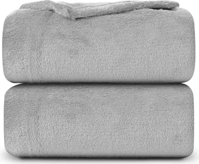 Immagine prodotto di Coperta coccolosa XXL ( 220x240cm ) "Grigio argento" coperta in pile coperta in microfibra - grande coperta morbida per coccole, coperta per divano coperta per divano copriletto