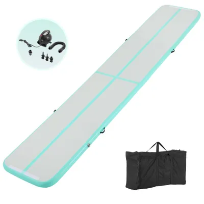 Produktbild von Crenex 500×100×10 cm Aufblasbar Turnmatte Air Matte Track Gymnastikmatte Tumbling grün