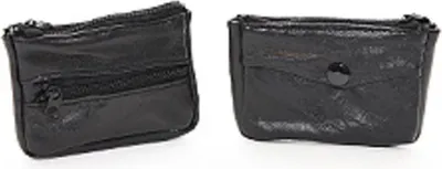 Produktbild von Schlüsseltasche schwarz, Leder, 11x 7cm, mit Reißverschluss