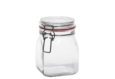 Obrázok produktu pre Nádoba s drôteným rámom štvorcová 900 ml s krúžkom 65x90 mm