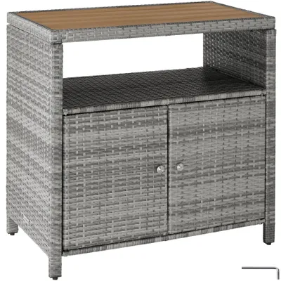 Produktbild von tectake® Gartenschrank Monscia höhenverstellbare Füße, 90 x 55,5 x 87 cm
