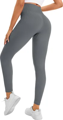 Produktbild von Damen Push-Up Sport Leggings mit hoher Taille Fitness Grau M