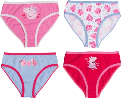Obrázok produktu pre Bavlnené nohavičky Peppa Pig pre dievčatá - 4-pack detské nohavičky Viacfarebné Viacfarebné 110/116