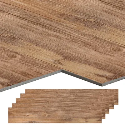 Obrázek produktu pro XINZI PVC podlahová krytina – vinylová samolepicí podlaha s designem přírodní struktury, samolepicí dlaždice, voděodolná (dřevěný odstín, balení 7,5 m²: 54 dlaždic)