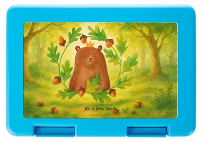 Produktbild von Mr. & Mrs. Panda Bentobox Bär König Design - Weiß - Geschenk, Dad, Vater, Kinderbrotdose, Teddy, Lunchbox, Vorratsbehälter, Essensbox, Vatertag, Papa, Daddy