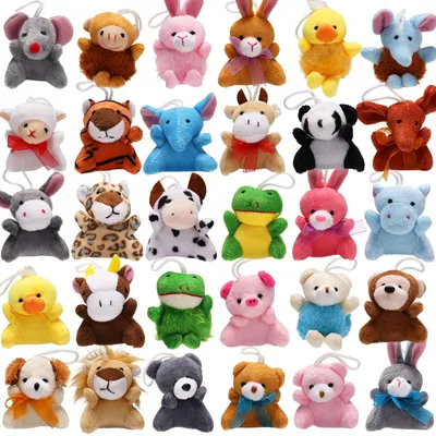 Productafbeelding van Set van 32 minidierenknuffels als feestcadeau en goodiebags