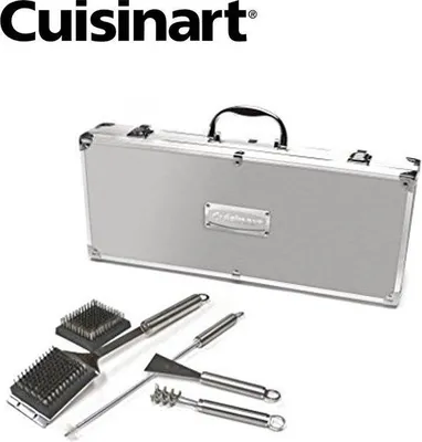 Zdjęcie produktu dla Zestaw do czyszczenia Cuisinart Speciale, 8 elementów, w etui, wykonany ze szczotkowanego aluminium - 1 sztuka