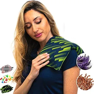 Productafbeelding van Famanu warmtekussen voor nek en schouders - Geschikt voor gebruik in de magnetron, met lavendel