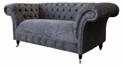 Produktbild von Chesterfield Couch Sofa 2 Sitzer Polster Stoff Design Luxus Sofas Textil