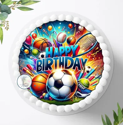 Produktbild von Für die Geburtstags Torte ein Tortenaufleger, Zuckerbild mit dem Motiv: Happy Birthday, Essbares Foto für Torten, Fondant, Ø 20cm, 2063z