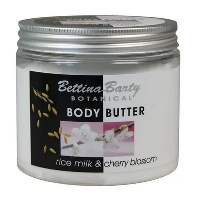 Produktbild von Bettina Barty Rice Milk & Cherry Blossom, Butter, Nährend, Glättend, 400 ml, Reismilch, Cherry blossom, Topf, AQUA, PARAFFINUM LIQUIDUM, GLYCERYL STEARATE SE, CETEARYL ALCOHOL, GLYCERIN, BUTYROSPERMUM PARKII...