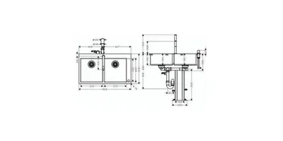 Produktbild von Hansgrohe 43203800 Spülencombi 370 x 370 edelstahl-optik