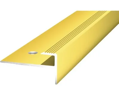 Produktbild von Prinz Treppenkante mit Einschub Alu gold gelocht 30 x 15 x 2500 mm