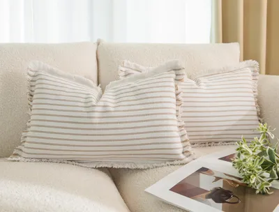 Image de Omgoods - Ensemble de 2 taies d'oreiller avec franges