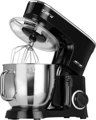 Produktbild von MPM MRK-19 Professioneller Teigkneter Professioneller Backkneter Orbitaler Küchenroboter, 2200W Max. 6,5L Bol Edelstahl, 6 Geschwindigkeiten + Pulsfunktion, Planetensystem, Anti-Spritz-Deckel, 3 Zubehörteile