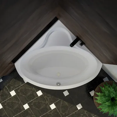Image de ECOLAM Baignoire d'angle BALA 120 x 120 cm + Garniture d'écoulement Alcaplast Pieds + silicone Baignoire acrylique sanitaire blanc